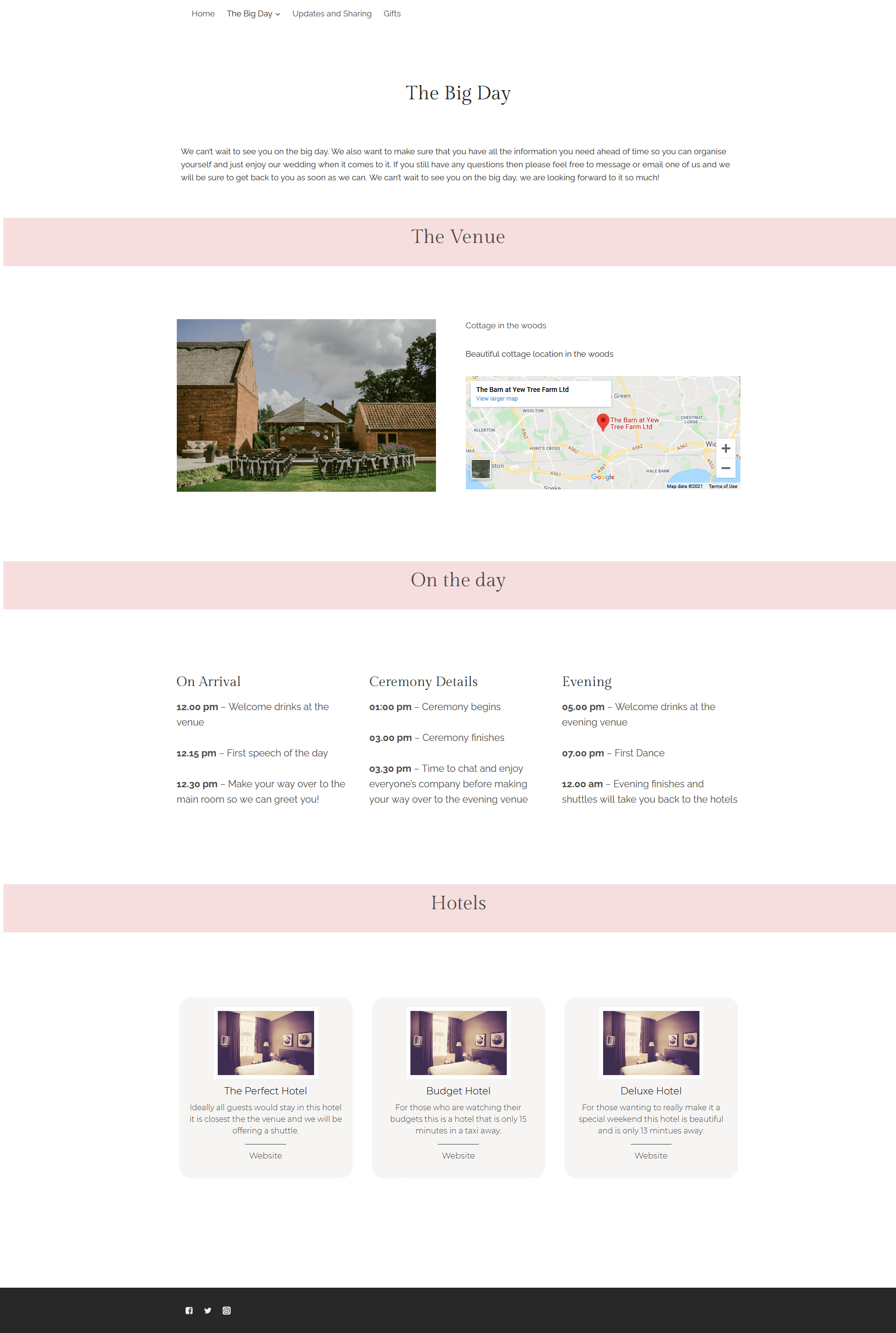 Wedding website example