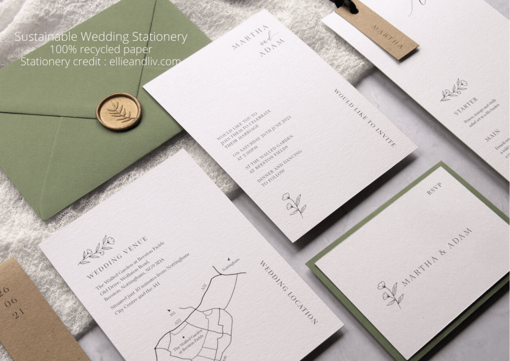 100% recycled paper Wedding Stationery
