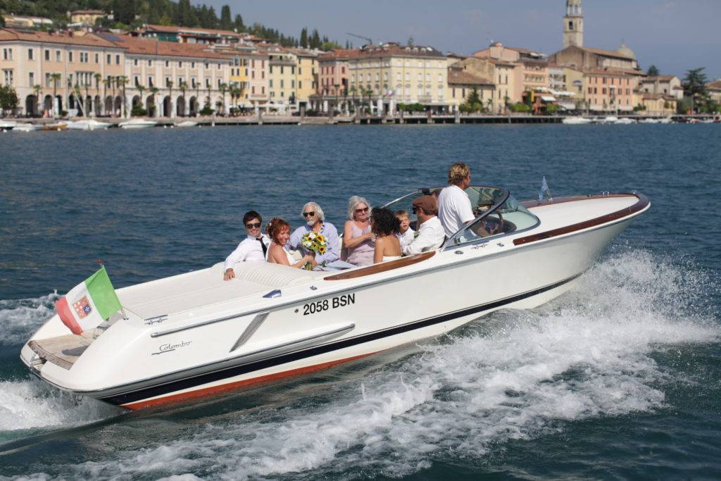 Colombo speedboat in the bay of Salò Lake Garda