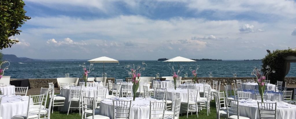 Wedding Reception facing lake Garda