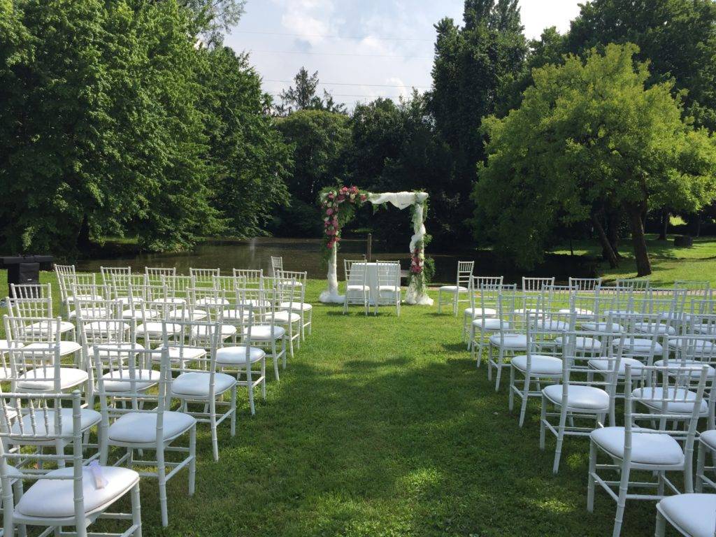 Ceremony set up in a country villa